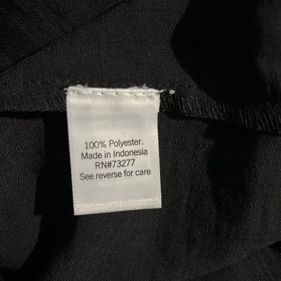 Nine West Black Ruffled Mandarin Collar Button Blouse NWOT - Picture 4 of 5